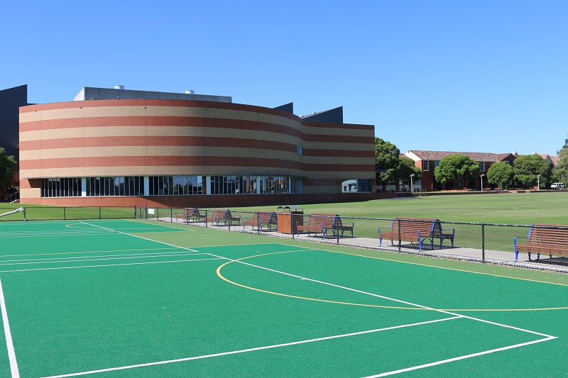 Tennis courts overlooking Cripps Centre - Caulfield Campus
